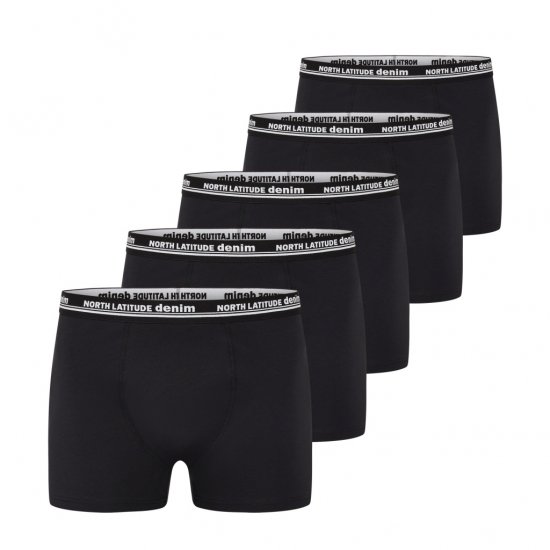North Latitude 5-Pack Boxershorts Black - Boxer - Boxer Uomo Taglie Forti