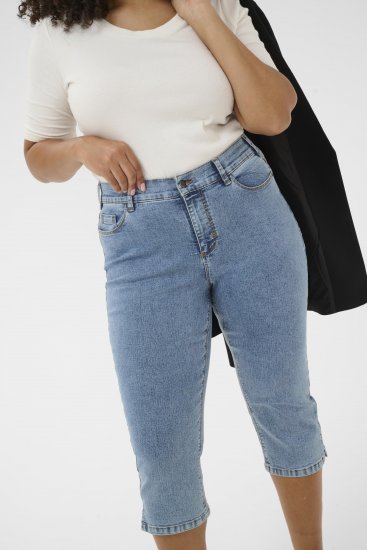 Kaffe Curve Vilana Capri Jeans Washed Blue - Skinny - 