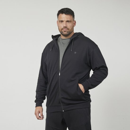 North Latitude 61325 Cardigan Con Cappuccio Nero - Felpe & felpe con cappuccio - Felpe & Felpe con Cappuccio Uomo Taglie Forti