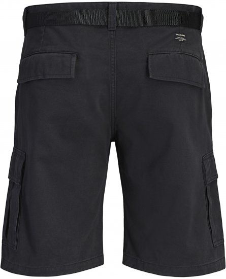 Jack & Jones Cole Hudson Belted Cargo Shorts Black - Shorts - Pantaloncini Uomo Taglie Forti