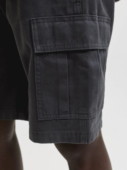 Jack & Jones Cole Hudson Belted Cargo Shorts Black - Shorts - Pantaloncini Uomo Taglie Forti
