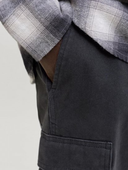 Jack & Jones Cole Hudson Belted Cargo Shorts Black - Shorts - Pantaloncini Uomo Taglie Forti