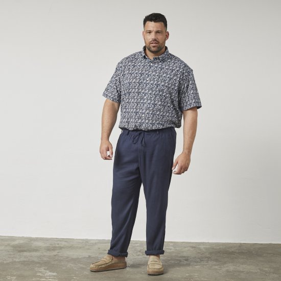 North Latitude 61155 Pantaloni In Lino Vestibilità Comfort Blu Navy - Jeans & pantaloni - Jeans & Pantaloni Uomo Taglie Forti