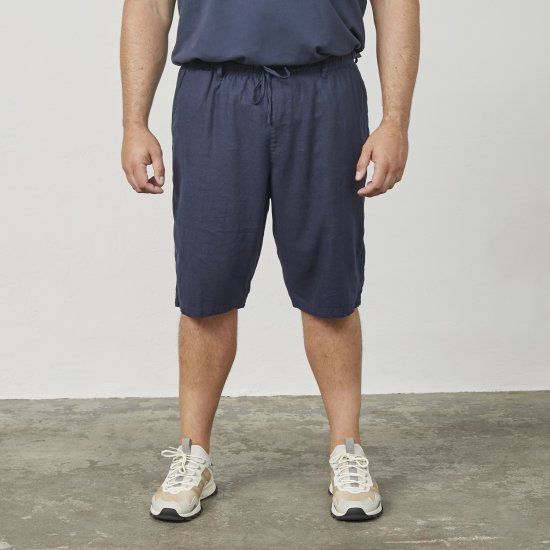 North Latitude 61154 Shorts In Lino Vestibilità Comfort Blu Navy - Shorts - Pantaloncini Uomo Taglie Forti