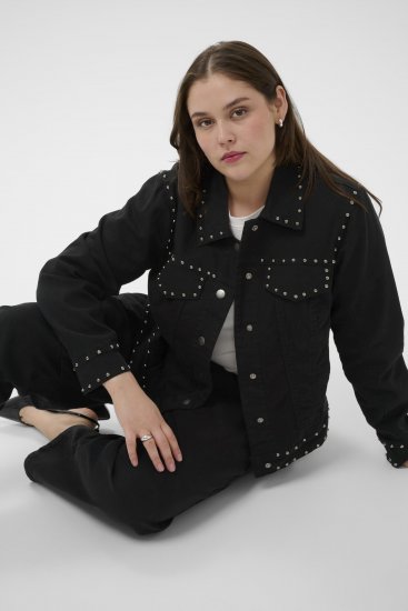 Kaffe Curve Brenn Twill Jacket Washed Black - Giacche in denim - 