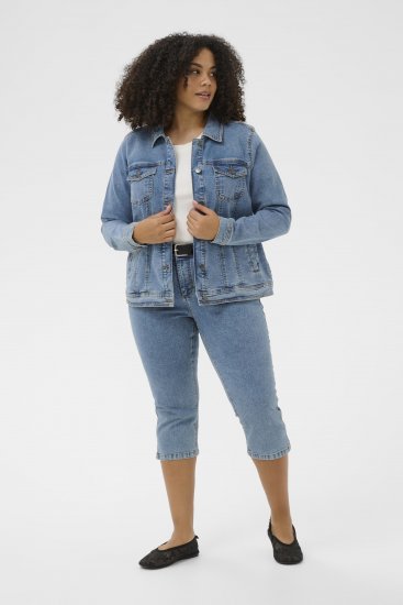 Kaffe Curve Vilana Denim Jacket Washed Blue - Giacche in denim - 