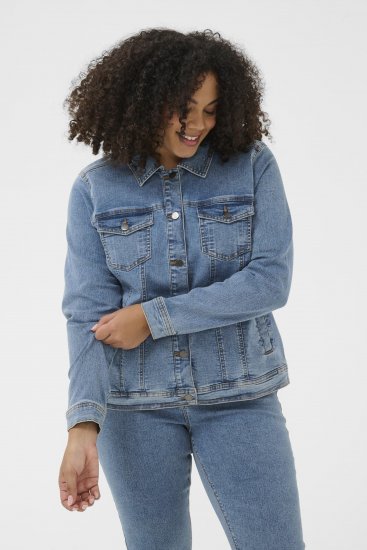 Kaffe Curve Vilana Denim Jacket Washed Blue - Giacche in denim - 