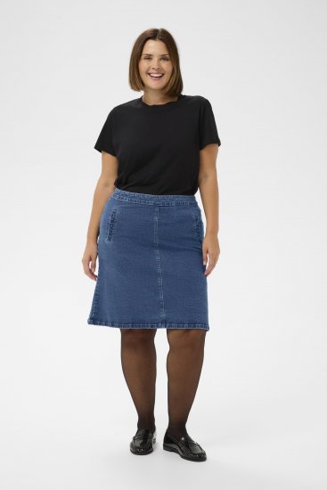 Kaffe Curve Leni Denim Skirt Blue - Gonne - 