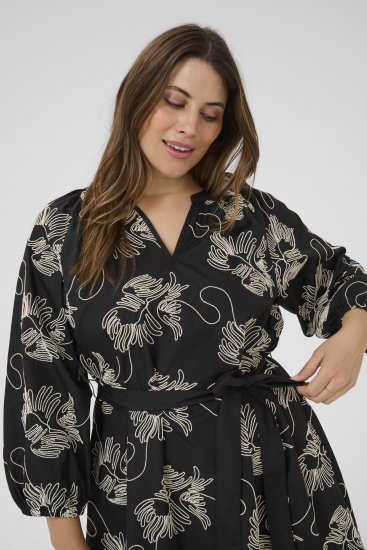Kaffe Curve Kimmie Dress Black Chalk Embroidery - Vestiti midi - 