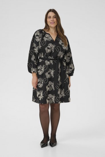 Kaffe Curve Kimmie Dress Black Chalk Embroidery - Vestiti midi - 