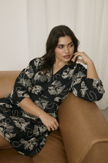 Kaffe Curve Kimmie Dress Black Chalk Embroidery - Vestiti midi - 