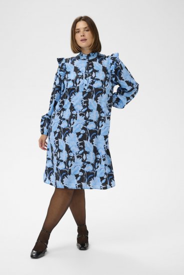 Kaffe Curve Sasja Abito Blue Snake Flower - Abiti - 