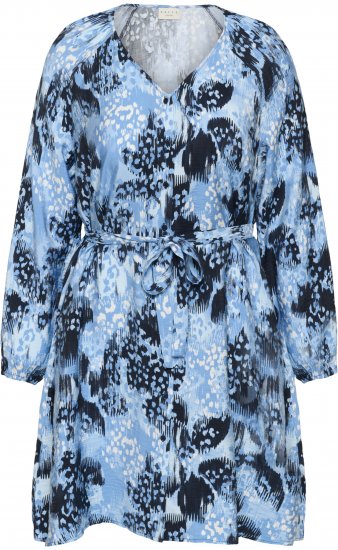 Kaffe Curve Aliana Dress Blue Flower Animal - Vestiti midi - 