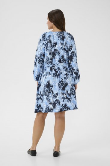 Kaffe Curve Aliana Dress Blue Flower Animal - Vestiti midi - 
