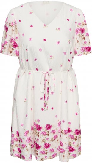 Kaffe Curve Rosa Mini Dress White Rose Border Flower - Vestiti mini - 