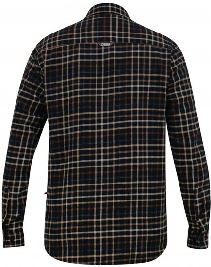 D555 Destin Checked Long Sleeve Shirt Black/Tan Check - Camicie a maniche lunghe - 