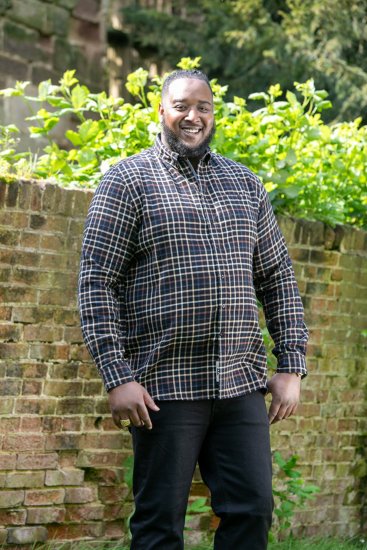 D555 Destin Checked Long Sleeve Shirt Black/Tan Check - Camicie a maniche lunghe - 