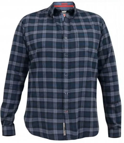 D555 Luton Checked Flanell Shirt Navy - Camicie - Camicie Taglie Forti Uomo