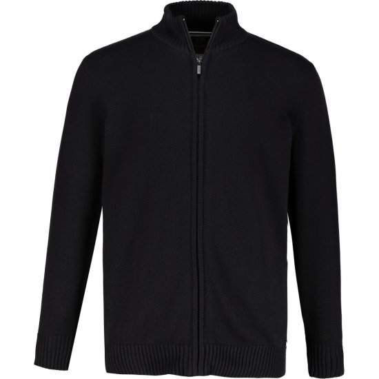 JP1880 Cardigan Knitted with Zipper Black TALL - ABBIGLIAMENTO UOMO MT-6XLT - Taglie Tall Uomo