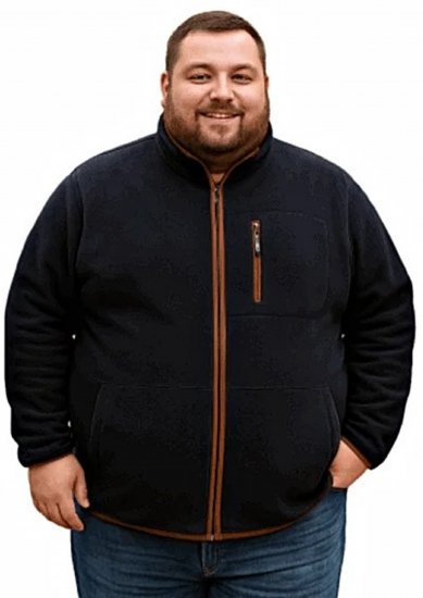 Espionage FL048 Microfleece Jacket Navy - Giubbotti - Giubbotti Uomo Taglie Forti