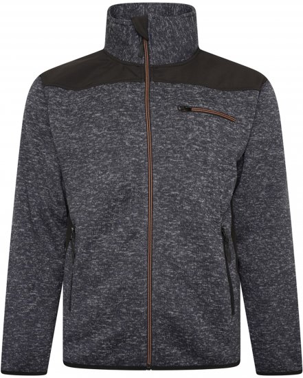 Kam jeans KV133 Twisted Marl Fleece Jacket Black - Giubbotti - Giubbotti Uomo Taglie Forti