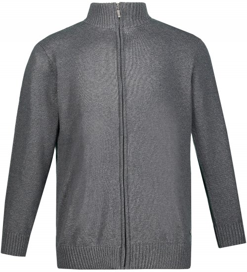 JP1880 Cardigan Knitted with Zipper Grey - Felpe & felpe con cappuccio - Felpe & Felpe con Cappuccio Uomo Taglie Forti