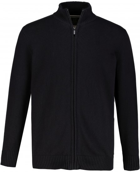 JP1880 Sweater Knitter with Zipper Black - Felpe & felpe con cappuccio - Felpe & Felpe con Cappuccio Uomo Taglie Forti