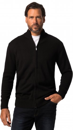 JP1880 Sweater Knitter with Zipper Black - Felpe & felpe con cappuccio - Felpe & Felpe con Cappuccio Uomo Taglie Forti