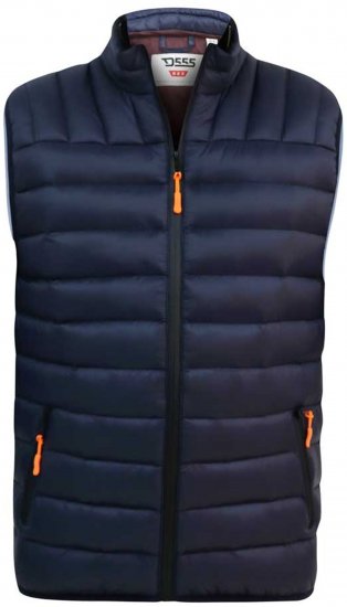 D555 WICKHAM 1 Puffer Gilet with Burgundy Lining Navy - Gilet - Gilet in taglie grandi