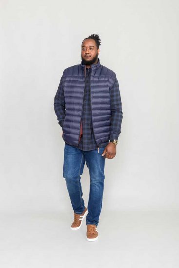 D555 WICKHAM 1 Puffer Gilet with Burgundy Lining Navy - Gilet - Gilet in taglie grandi