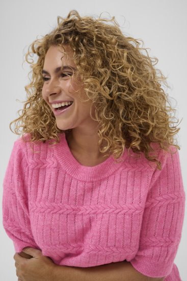 Kaffe Curve Minia Pullover Pink Power Melange - Maglioni lavorati a maglia - 