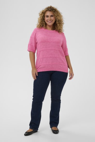 Kaffe Curve Minia Pullover Pink Power Melange - Maglioni lavorati a maglia - 