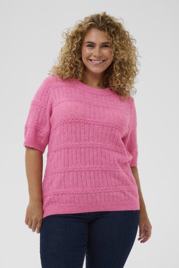 Kaffe Curve Minia Pullover Pink Power Melange - Maglioni lavorati a maglia - 