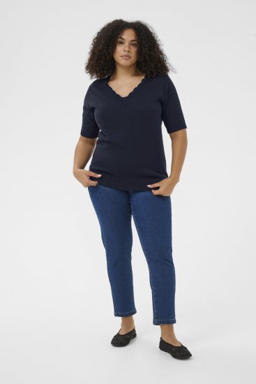 Kaffe Curve Leani Knitted Pullover Midnight Marine - Maglioni lavorati a maglia - 