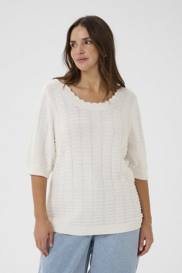 Kaffe Curve Lotia Pullover Chalk - Maglioni lavorati a maglia - 