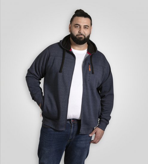 D555 Mansfield Hoodie with Zipper Navy - Felpe & felpe con cappuccio - Felpe & Felpe con Cappuccio Uomo Taglie Forti