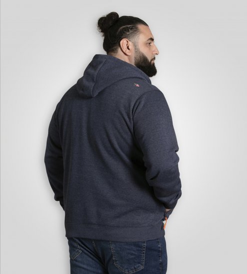 D555 Mansfield Hoodie with Zipper Navy - Felpe & felpe con cappuccio - Felpe & Felpe con Cappuccio Uomo Taglie Forti