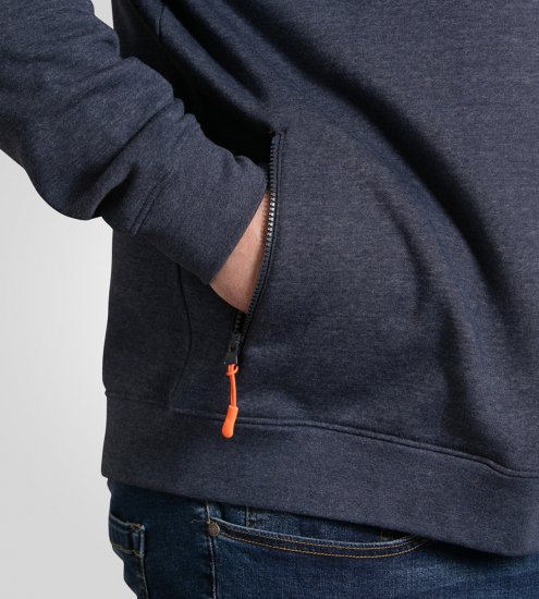 D555 Mansfield Hoodie with Zipper Navy - Felpe & felpe con cappuccio - Felpe & Felpe con Cappuccio Uomo Taglie Forti