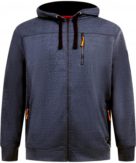 D555 Mansfield Hoodie with Zipper Navy - Felpe & felpe con cappuccio - Felpe & Felpe con Cappuccio Uomo Taglie Forti
