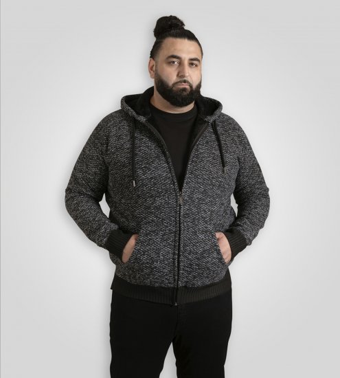 Duke Fareham Bonded Sherpa Lining Knitted Hoodie Grey - Felpe & felpe con cappuccio - Felpe & Felpe con Cappuccio Uomo Taglie Forti