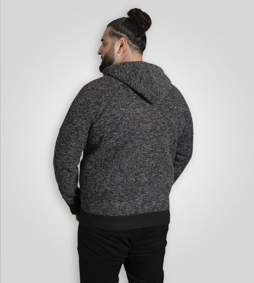 Duke Fareham Bonded Sherpa Lining Knitted Hoodie Grey - Felpe & felpe con cappuccio - Felpe & Felpe con Cappuccio Uomo Taglie Forti