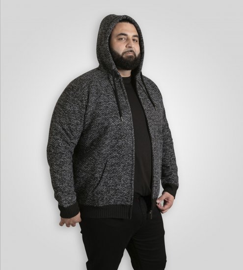 Duke Fareham Bonded Sherpa Lining Knitted Hoodie Grey - Felpe & felpe con cappuccio - Felpe & Felpe con Cappuccio Uomo Taglie Forti