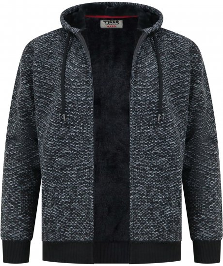 Duke Fareham Bonded Sherpa Lining Knitted Hoodie Grey - Felpe & felpe con cappuccio - Felpe & Felpe con Cappuccio Uomo Taglie Forti