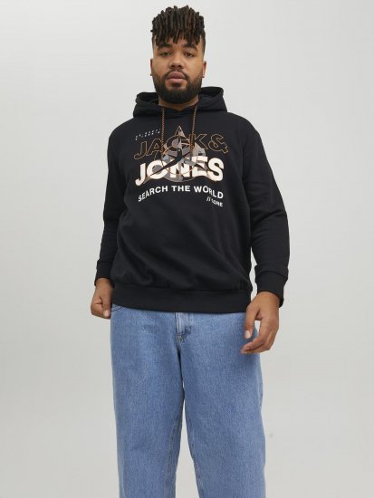 Jack & Jones Hunt Hoodie Black - Felpe & felpe con cappuccio - Felpe & Felpe con Cappuccio Uomo Taglie Forti