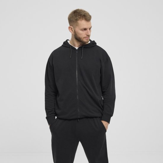 North Latitude Denim Hooded Full-Zip Sweatshirt Black TALL - TALL felpe - 