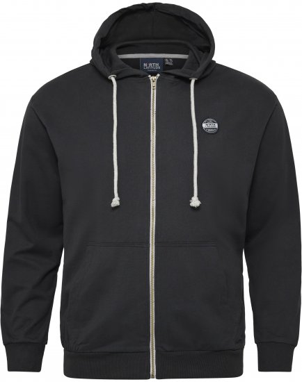 North Latitude Cardigan Hoodie Black - Felpe & felpe con cappuccio - Felpe & Felpe con Cappuccio Uomo Taglie Forti
