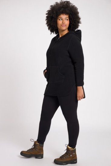 Ulla Popken Teddy Fleece Hooded Zip Neck Sweatshirt Black - Felpe & felpe con cappuccio - Felpe, Hoodie e Maglieria Calda