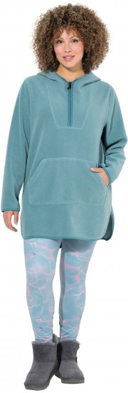 Ulla Popken Teddy Fleece Hooded Zip Neck Sweatshirt Ice Green - Felpe & felpe con cappuccio - Felpe, Hoodie e Maglieria Calda