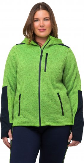 Ulla Popken Contrast Inserts Sweater Knit Hoodie Light Green - Felpe & felpe con cappuccio - 