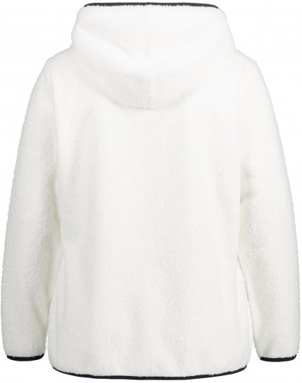 Ulla Popken Teddy Fleece Partial Zip Hoodie Snow White - Felpe & felpe con cappuccio - 